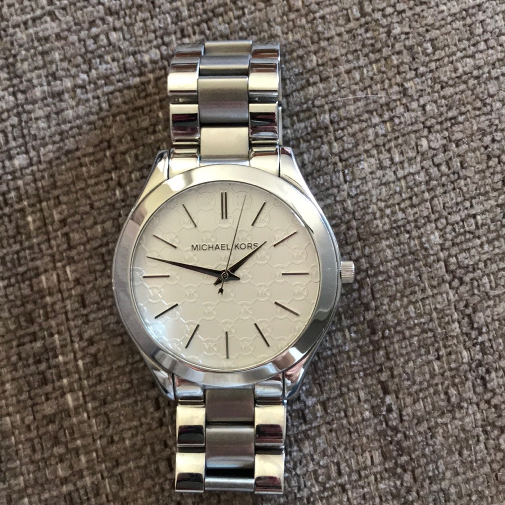 Michael Kors women’s silver watch slim runway